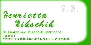 henrietta mikschik business card